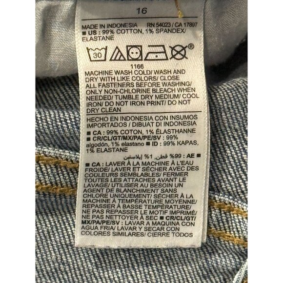 Old Navy High Rise OG Straight Jean Shorts Women 16 Blue Denim Cuffed - Picture 4 of 9